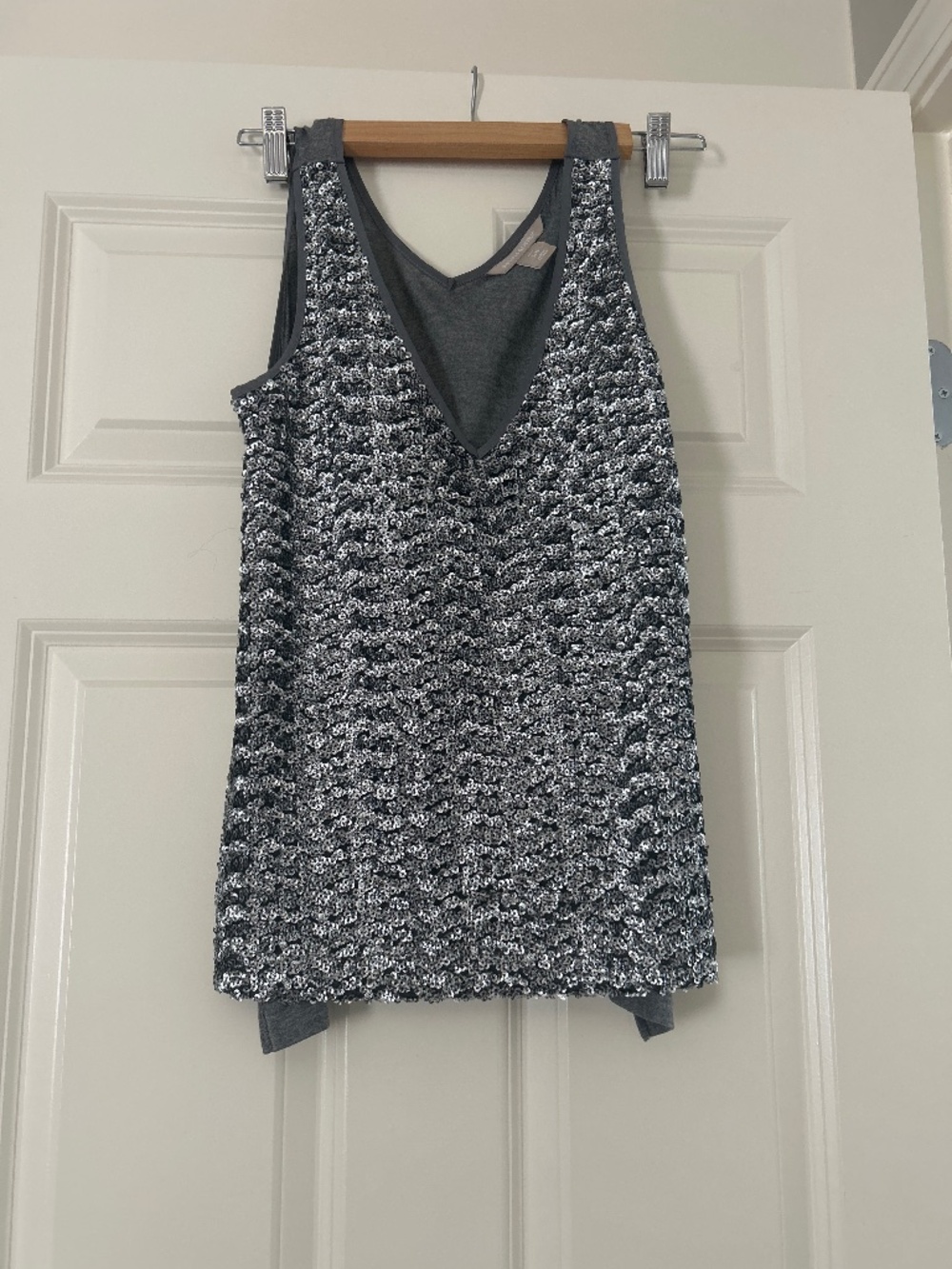 Women’s silver sequin Banana Republic tank top